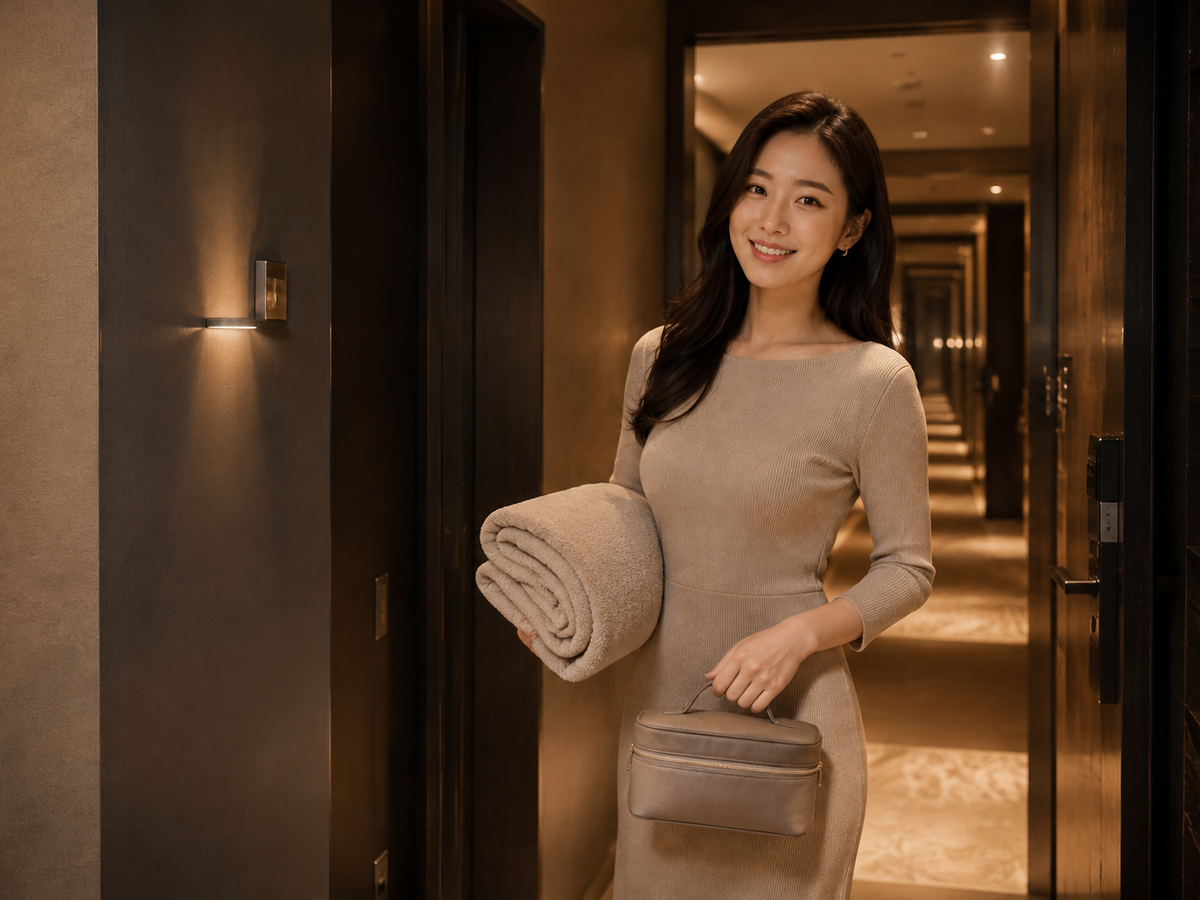서울 삼성동 방문 홈케어 일정을 준비하는 젊은 성인 한국 여성 관리사